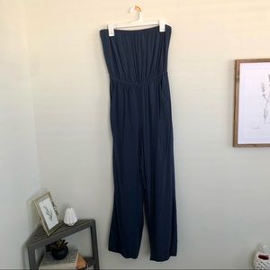 Forever 21 strapless navy jumpsuit size L
